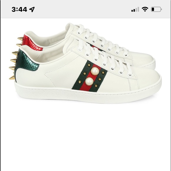 Gucci stud web leather shoes, authentic, worn twice. Original $730 Saks. Size 39 - Picture 8 of 8